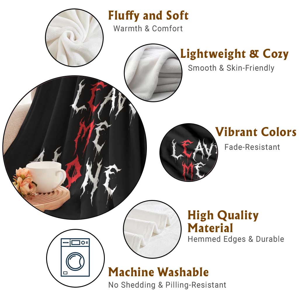 Leave me Alone Emo Throw Blanket Aesthetic Goth Scene Alternative Music - Wonder Print Shop