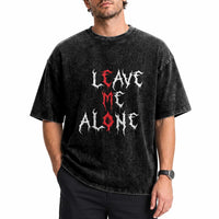 Leave me Alone Emo Washed Cotton T-Shirt Aesthetic Goth Scene Alternative Music