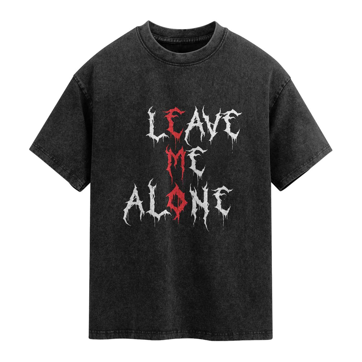 Leave me Alone Emo Washed Cotton T-Shirt Aesthetic Goth Scene Alternative Music