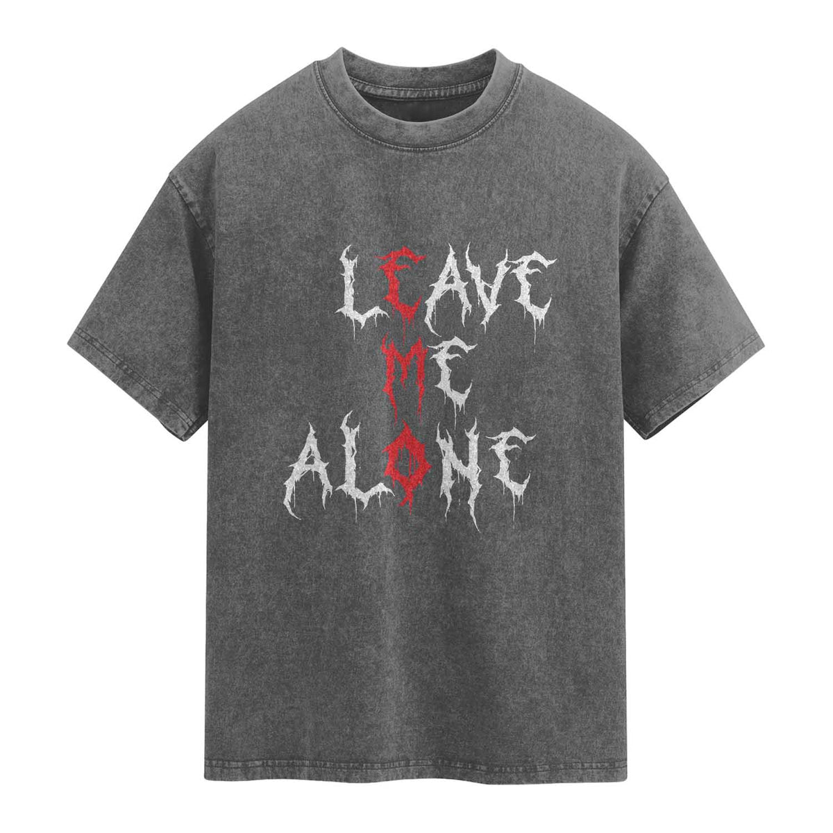 Leave me Alone Emo Washed Cotton T-Shirt Aesthetic Goth Scene Alternative Music