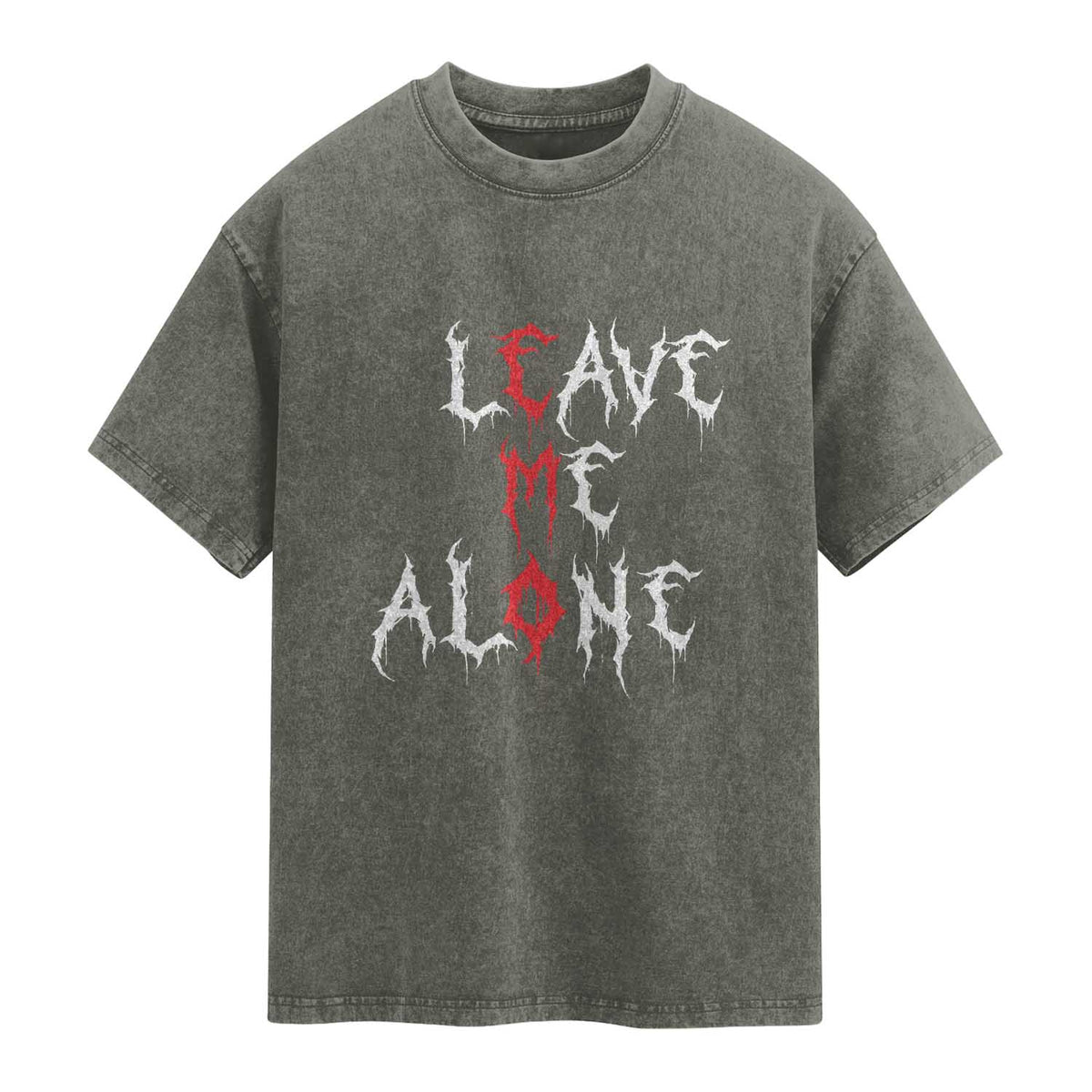 Leave me Alone Emo Washed Cotton T-Shirt Aesthetic Goth Scene Alternative Music
