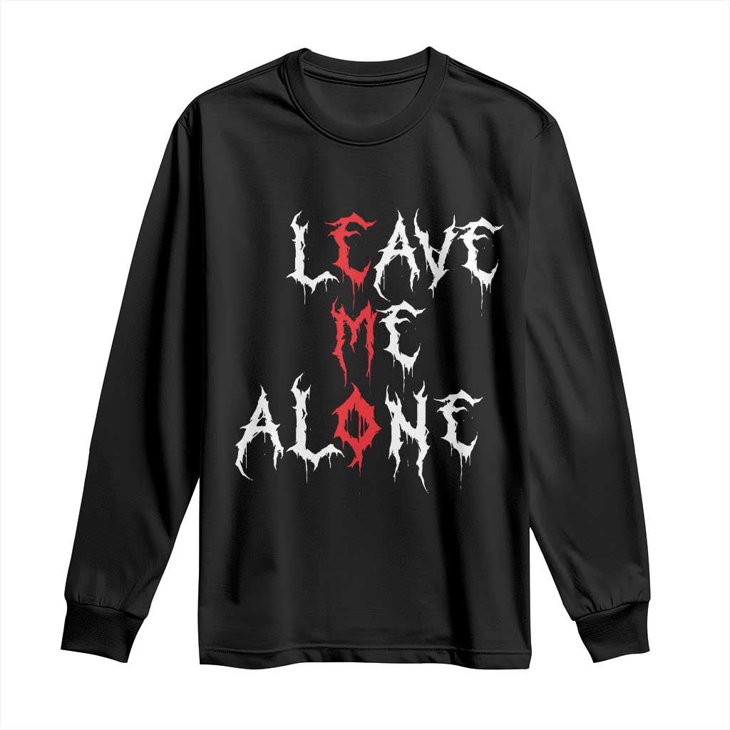 Leave me Alone Emo Long Sleeve Shirt Aesthetic Goth Scene Alternative Music - Wonder Print Shop