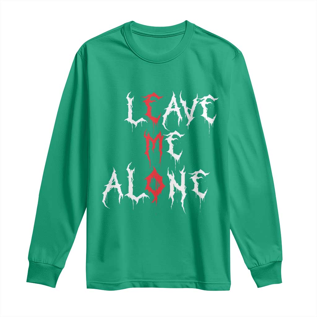 Leave me Alone Emo Long Sleeve Shirt Aesthetic Goth Scene Alternative Music - Wonder Print Shop