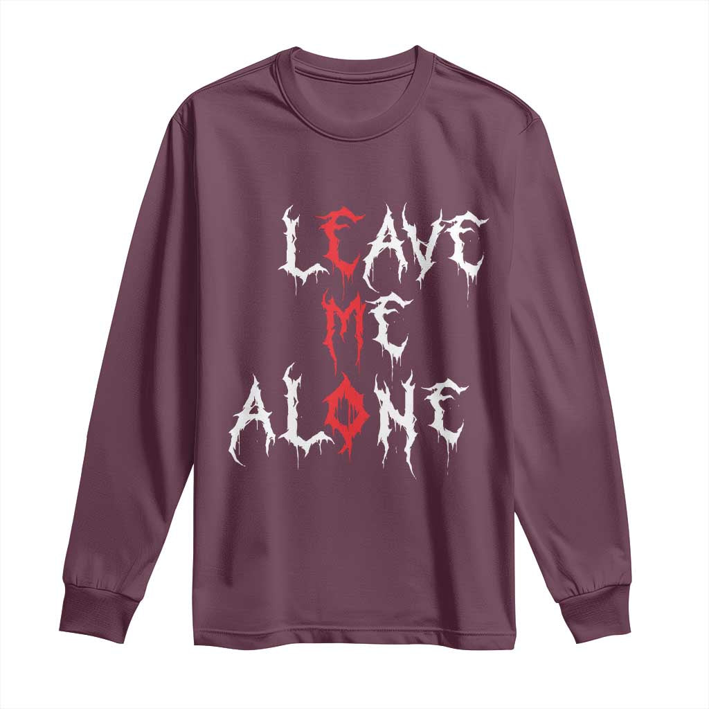 Leave me Alone Emo Long Sleeve Shirt Aesthetic Goth Scene Alternative Music - Wonder Print Shop