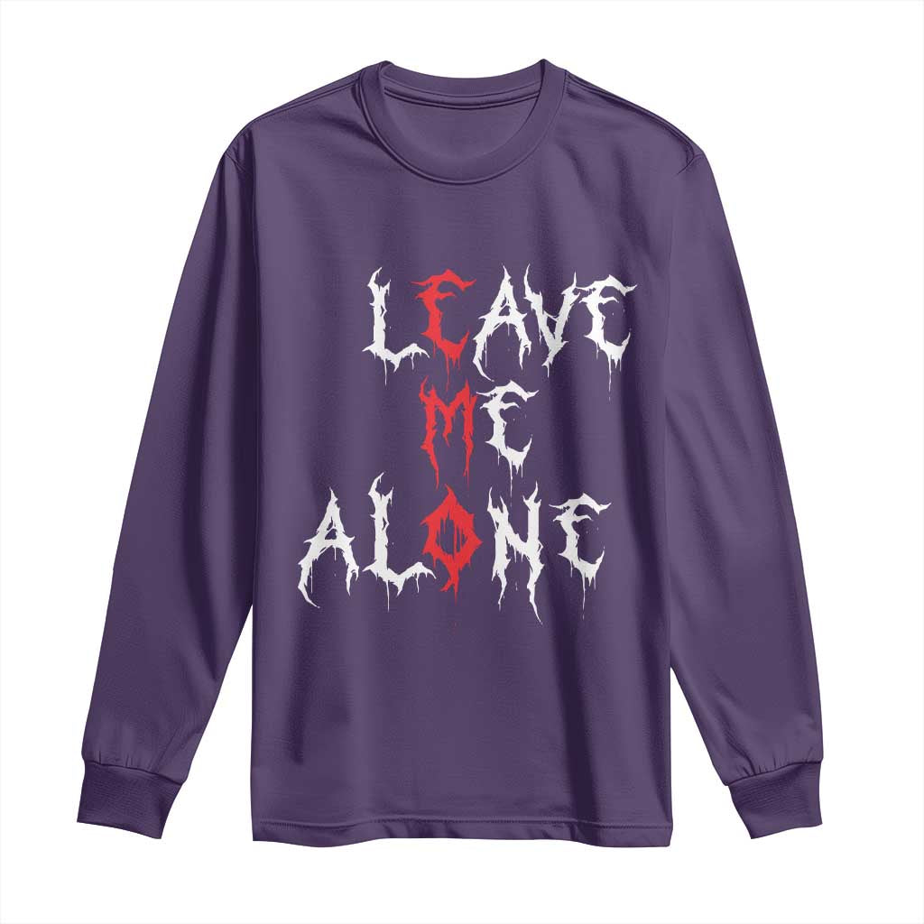 Leave me Alone Emo Long Sleeve Shirt Aesthetic Goth Scene Alternative Music - Wonder Print Shop