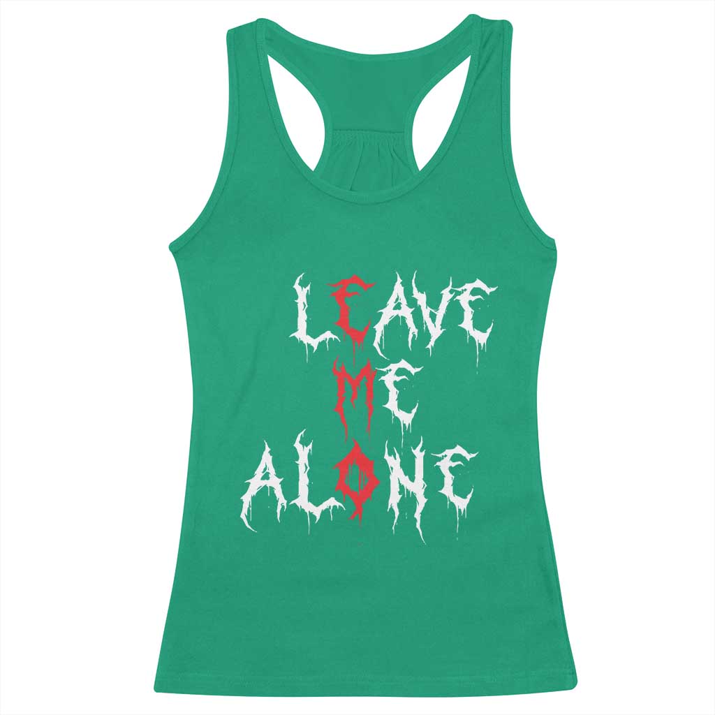 Leave me Alone Emo Racerback Tank Top Aesthetic Goth Scene Alternative Music - Wonder Print Shop