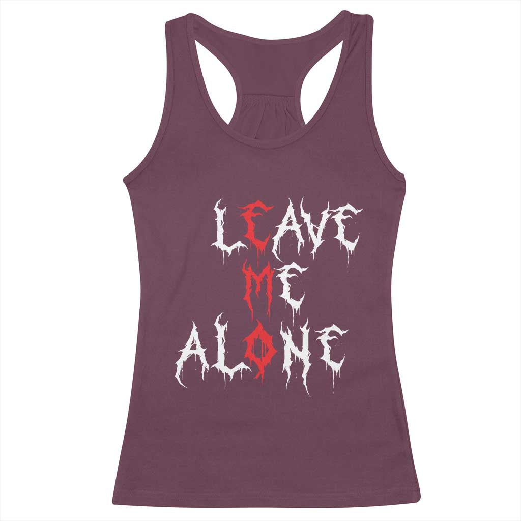 Leave me Alone Emo Racerback Tank Top Aesthetic Goth Scene Alternative Music - Wonder Print Shop