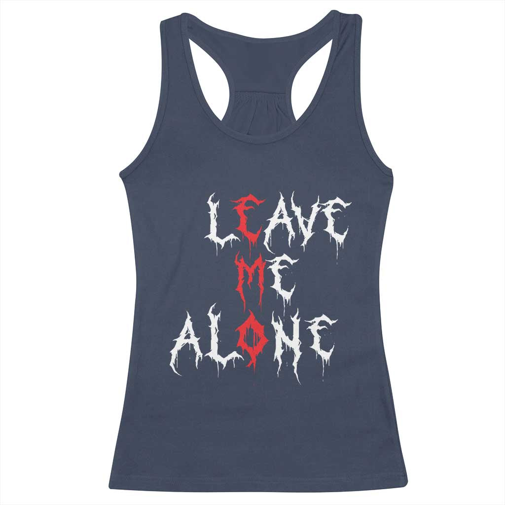 Leave me Alone Emo Racerback Tank Top Aesthetic Goth Scene Alternative Music - Wonder Print Shop