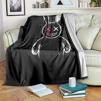 Creepy Cute Bunny Throw Blanket Rabbit Alt Goth Grunge Horror Aesthetic - Wonder Print Shop