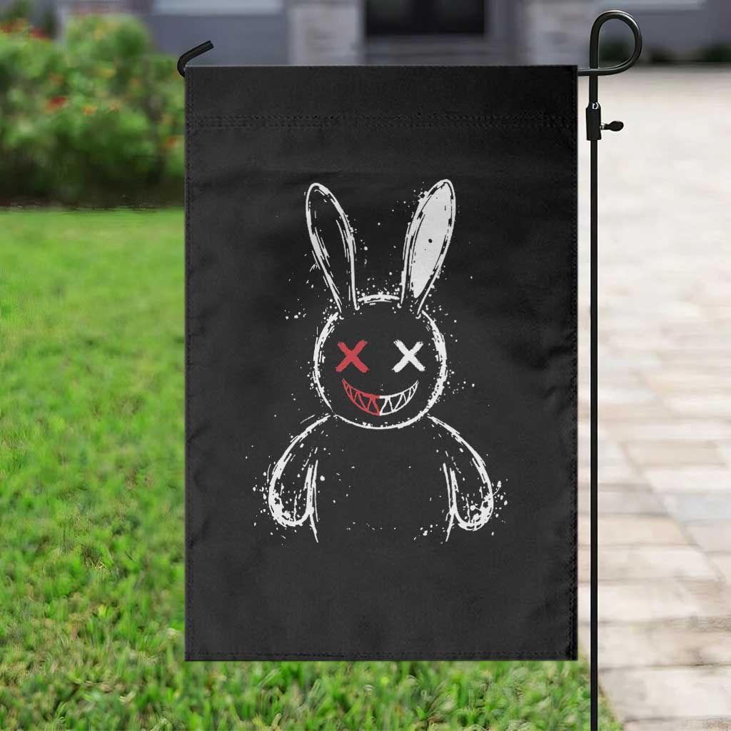Creepy Cute Bunny Garden Flag Rabbit Alt Goth Grunge Horror Aesthetic - Wonder Print Shop