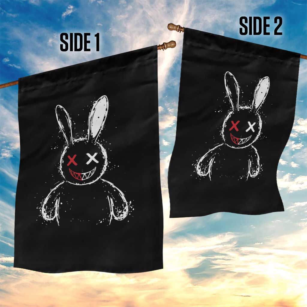 Creepy Cute Bunny Garden Flag Rabbit Alt Goth Grunge Horror Aesthetic - Wonder Print Shop