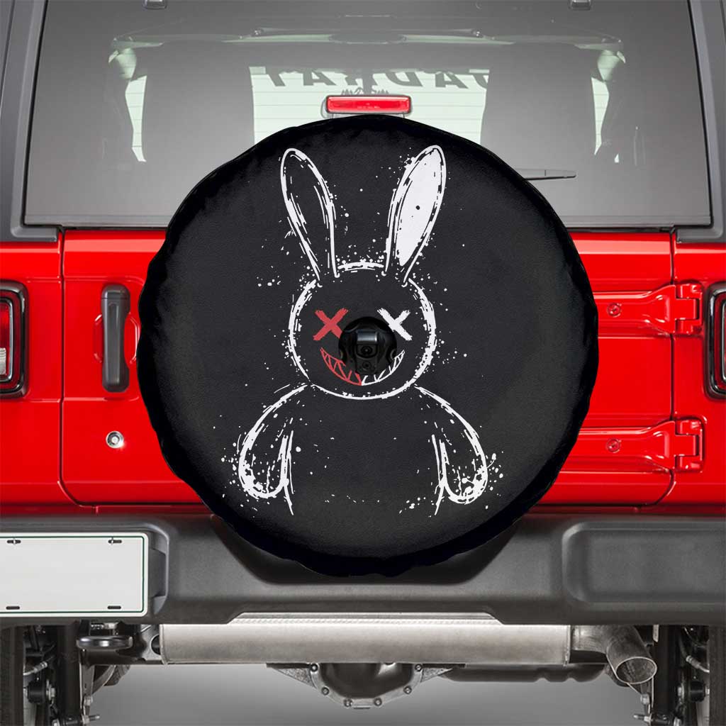 Creepy Cute Bunny Spare Tire Cover Rabbit Alt Goth Grunge Horror Aesthetic - Wonder Print Shop