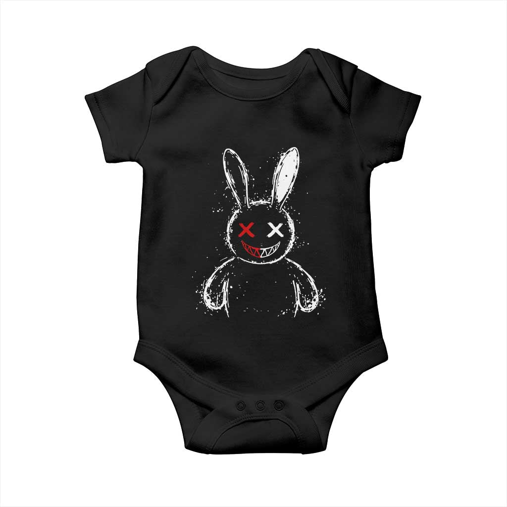 Creepy Cute Bunny Baby Onesie Rabbit Alt Goth Grunge Horror Aesthetic - Wonder Print Shop