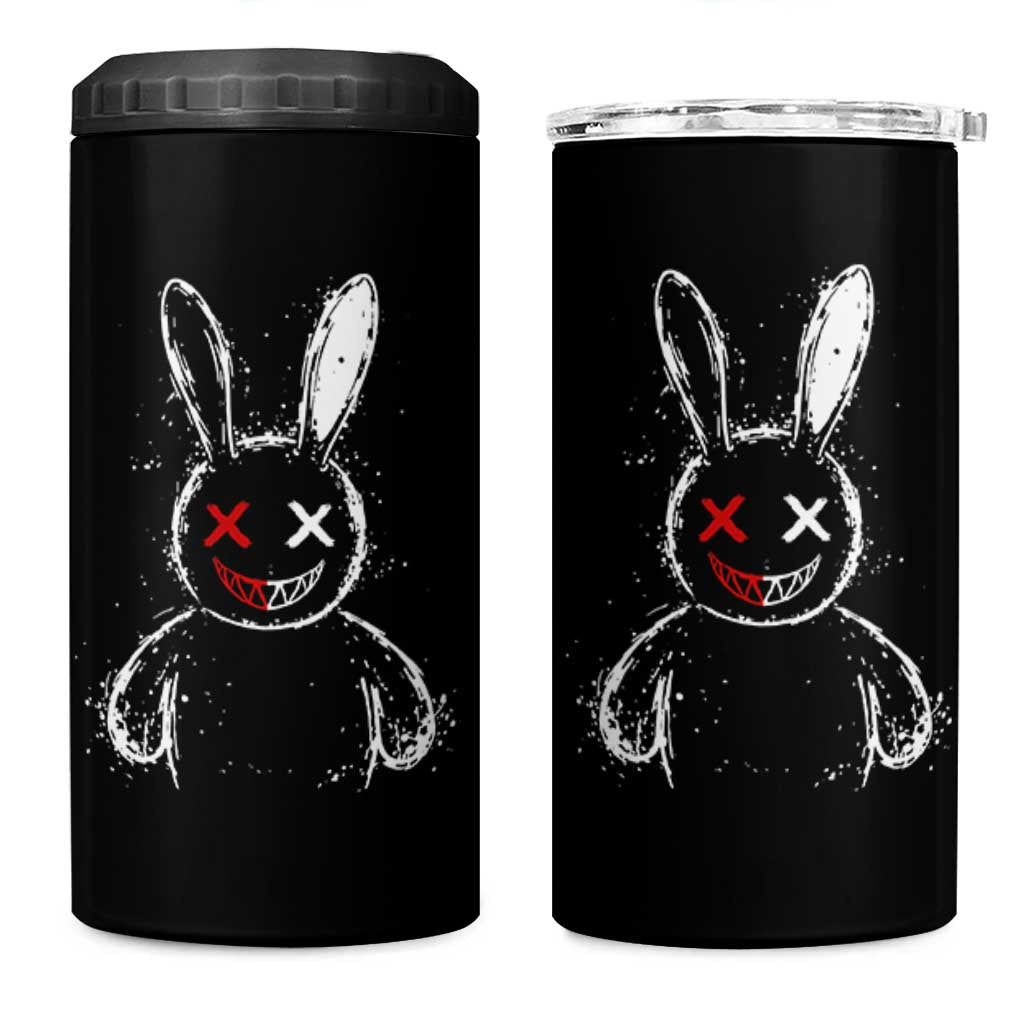 Creepy Cute Bunny 4 in 1 Can Cooler Tumbler Rabbit Alt Goth Grunge Horror Aesthetic - Wonder Print Shop