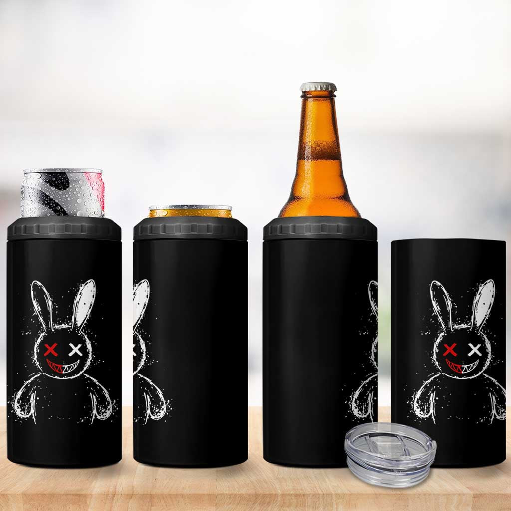 Creepy Cute Bunny 4 in 1 Can Cooler Tumbler Rabbit Alt Goth Grunge Horror Aesthetic - Wonder Print Shop