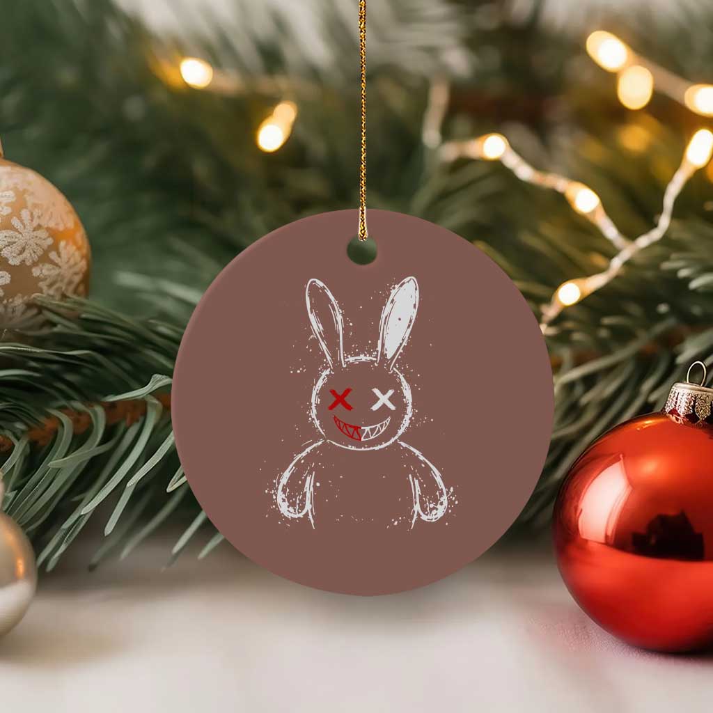 Creepy Cute Bunny Ceramic Ornament Rabbit Alt Goth Grunge Horror Aesthetic - Wonder Print Shop