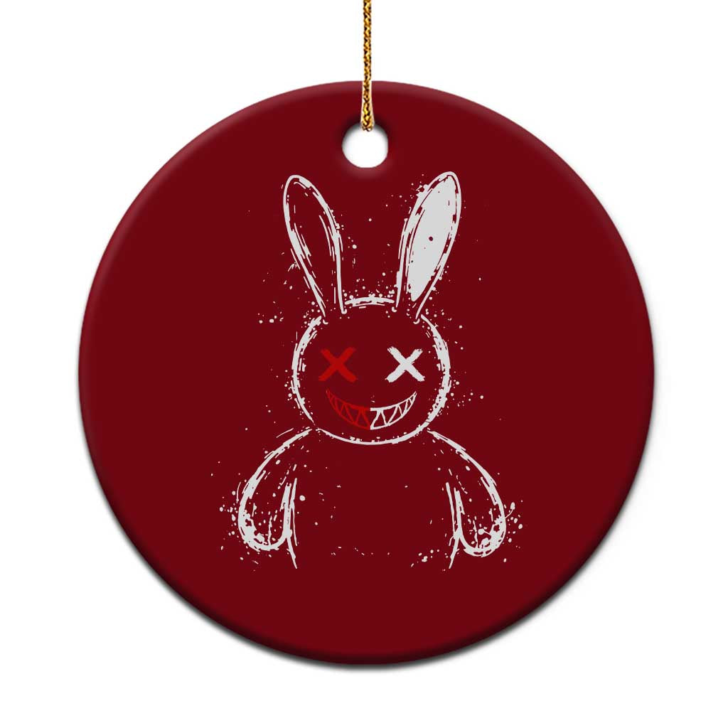 Creepy Cute Bunny Ceramic Ornament Rabbit Alt Goth Grunge Horror Aesthetic - Wonder Print Shop