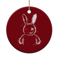 Creepy Cute Bunny Ceramic Ornament Rabbit Alt Goth Grunge Horror Aesthetic - Wonder Print Shop