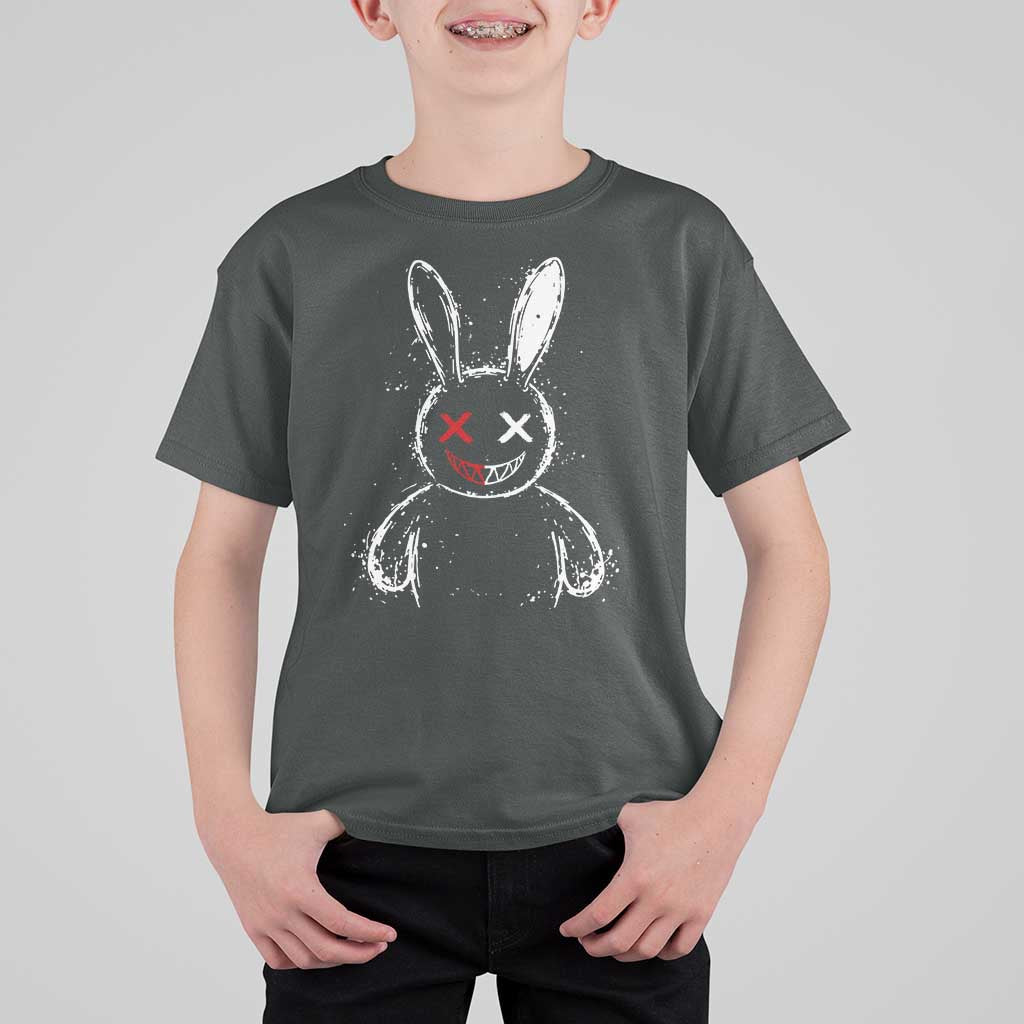 Creepy Cute Bunny T Shirt For Kid Rabbit Alt Goth Grunge Horror Aesthetic - Wonder Print Shop
