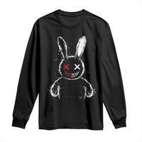 Creepy Cute Bunny Long Sleeve Shirt Rabbit Alt Goth Grunge Horror Aesthetic - Wonder Print Shop