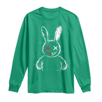 Creepy Cute Bunny Long Sleeve Shirt Rabbit Alt Goth Grunge Horror Aesthetic - Wonder Print Shop