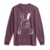 Creepy Cute Bunny Long Sleeve Shirt Rabbit Alt Goth Grunge Horror Aesthetic - Wonder Print Shop