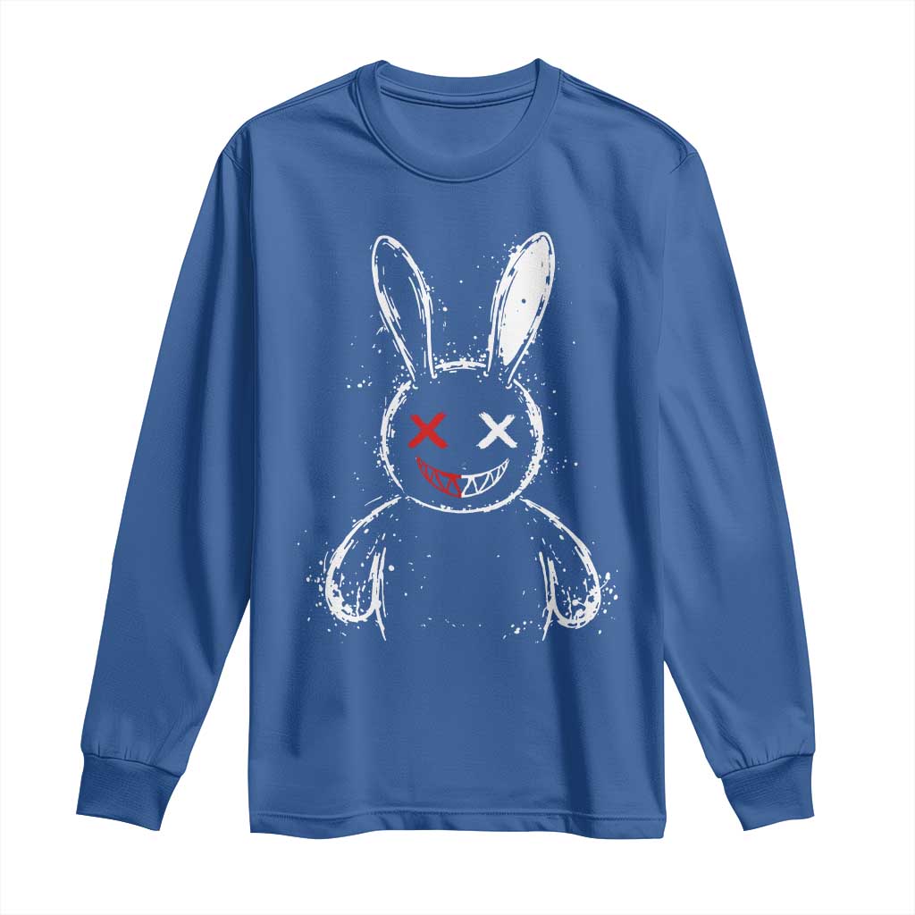 Creepy Cute Bunny Long Sleeve Shirt Rabbit Alt Goth Grunge Horror Aesthetic - Wonder Print Shop