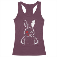 Creepy Cute Bunny Racerback Tank Top Rabbit Alt Goth Grunge Horror Aesthetic - Wonder Print Shop
