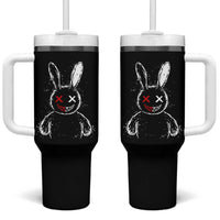 Creepy Cute Bunny Tumbler With Handle Rabbit Alt Goth Grunge Horror Aesthetic - Wonder Print Shop