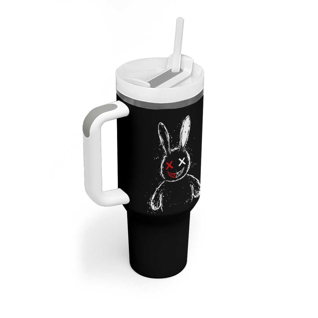 Creepy Cute Bunny Tumbler With Handle Rabbit Alt Goth Grunge Horror Aesthetic - Wonder Print Shop