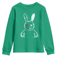 Creepy Cute Bunny Youth Sweatshirt Rabbit Alt Goth Grunge Horror Aesthetic - Wonder Print Shop