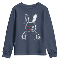 Creepy Cute Bunny Youth Sweatshirt Rabbit Alt Goth Grunge Horror Aesthetic - Wonder Print Shop