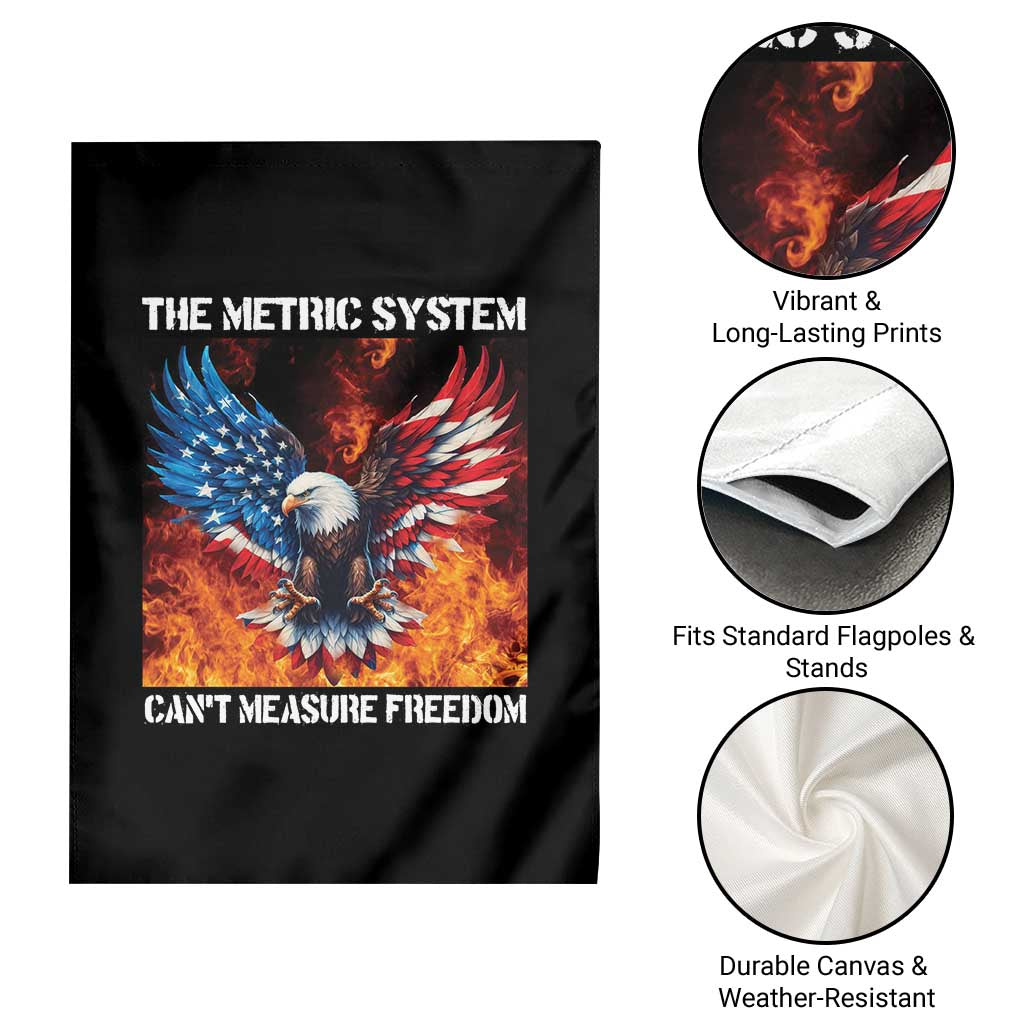 Funny Bald Eagle 4th of July Garden Flag The Metric System Cant Measure Freedom American Flag - Wonder Print Shop