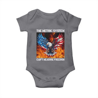 Funny Bald Eagle 4th of July Baby Onesie The Metric System Cant Measure Freedom American Flag - Wonder Print Shop