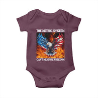 Funny Bald Eagle 4th of July Baby Onesie The Metric System Cant Measure Freedom American Flag - Wonder Print Shop