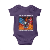 Funny Bald Eagle 4th of July Baby Onesie The Metric System Cant Measure Freedom American Flag - Wonder Print Shop