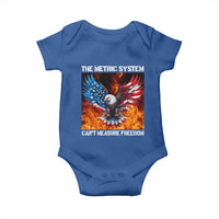 Funny Bald Eagle 4th of July Baby Onesie The Metric System Cant Measure Freedom American Flag - Wonder Print Shop