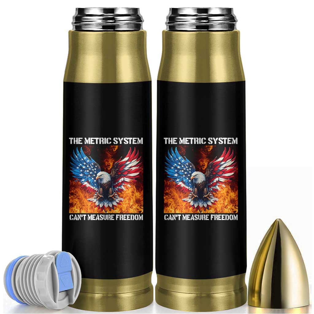 Funny Bald Eagle 4th of July Bullet Tumbler The Metric System Cant Measure Freedom American Flag - Wonder Print Shop