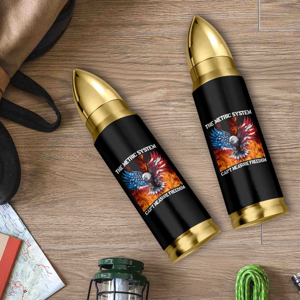 Funny Bald Eagle 4th of July Bullet Tumbler The Metric System Cant Measure Freedom American Flag - Wonder Print Shop