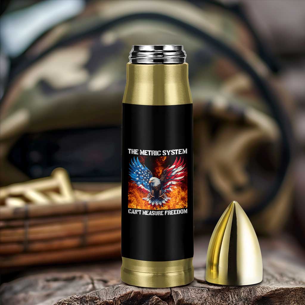 Funny Bald Eagle 4th of July Bullet Tumbler The Metric System Cant Measure Freedom American Flag - Wonder Print Shop