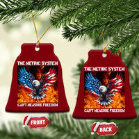 Funny Bald Eagle 4th of July Ceramic Ornament The Metric System Cant Measure Freedom American Flag - Wonder Print Shop