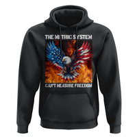 Funny Bald Eagle 4th of July Hoodie The Metric System Cant Measure Freedom American Flag - Wonder Print Shop