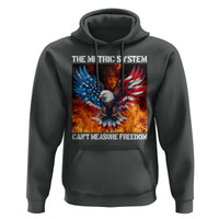 Funny Bald Eagle 4th of July Hoodie The Metric System Cant Measure Freedom American Flag - Wonder Print Shop