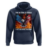 Funny Bald Eagle 4th of July Hoodie The Metric System Cant Measure Freedom American Flag - Wonder Print Shop