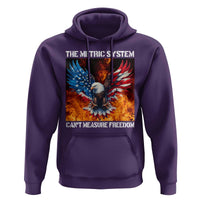 Funny Bald Eagle 4th of July Hoodie The Metric System Cant Measure Freedom American Flag - Wonder Print Shop