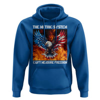 Funny Bald Eagle 4th of July Hoodie The Metric System Cant Measure Freedom American Flag - Wonder Print Shop