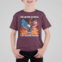 Funny Bald Eagle 4th of July T Shirt For Kid The Metric System Cant Measure Freedom American Flag - Wonder Print Shop