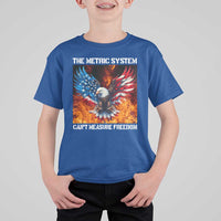 Funny Bald Eagle 4th of July T Shirt For Kid The Metric System Cant Measure Freedom American Flag - Wonder Print Shop