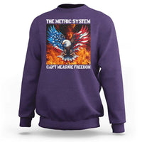 Funny Bald Eagle 4th of July Sweatshirt The Metric System Cant Measure Freedom American Flag - Wonder Print Shop