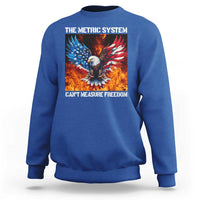 Funny Bald Eagle 4th of July Sweatshirt The Metric System Cant Measure Freedom American Flag - Wonder Print Shop